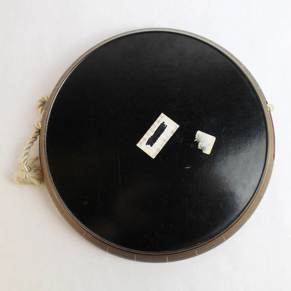 Asian Style Red Black Gold Lacquer Decorative Round Serving Tray