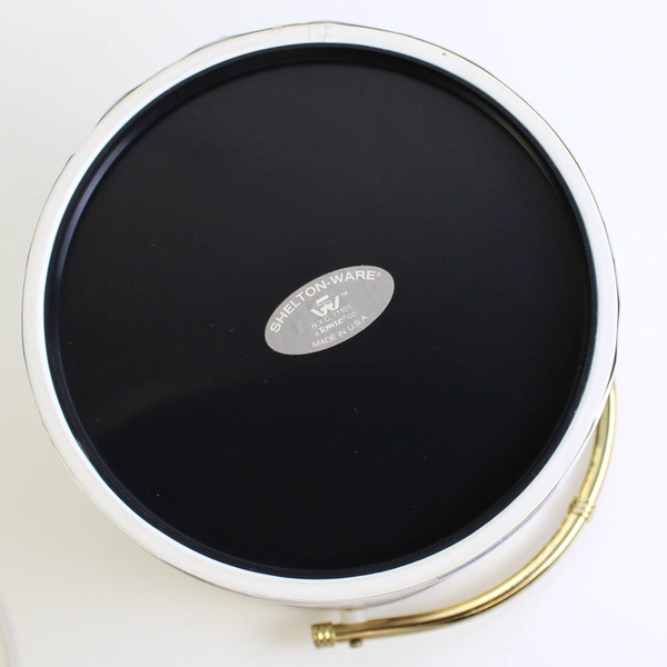 Vintage Shelton-Ware Ice Bucket Wine Cooler With Lid Silver Gold Look Plastic