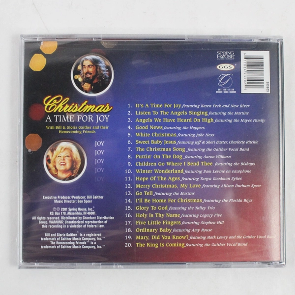 Music CD Christmas A Time For Joy With Bill & Gloria Gaither And Friends Sealed