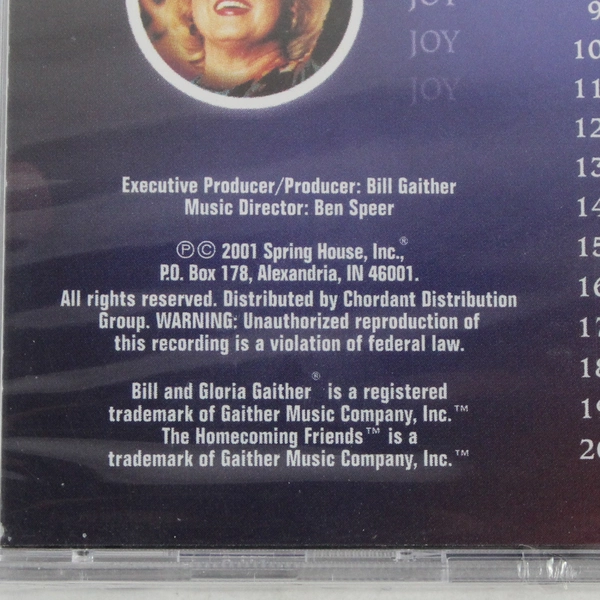 Music CD Christmas A Time For Joy With Bill & Gloria Gaither And Friends Sealed
