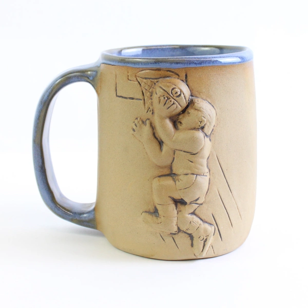 Vintage N A Eastman Handcrafted Basketball 3D Stoneware Mug