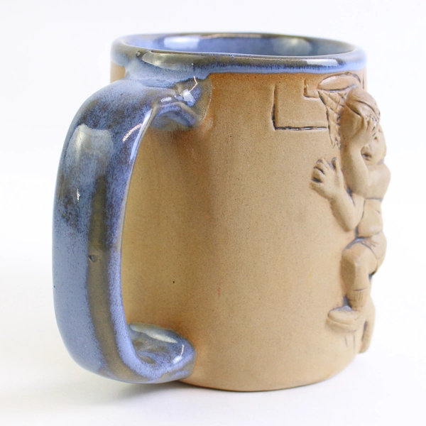 Vintage N A Eastman Handcrafted Basketball 3D Stoneware Mug