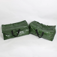Set of 2 Unbranded Reusable Green Duffle Bags 12" x 20" x 28"