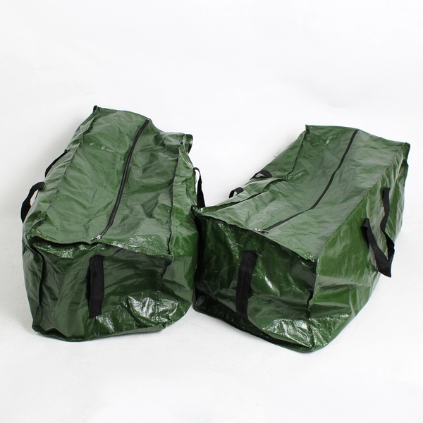 Set of 2 Unbranded Reusable Green Duffle Bags 12" x 20" x 28"