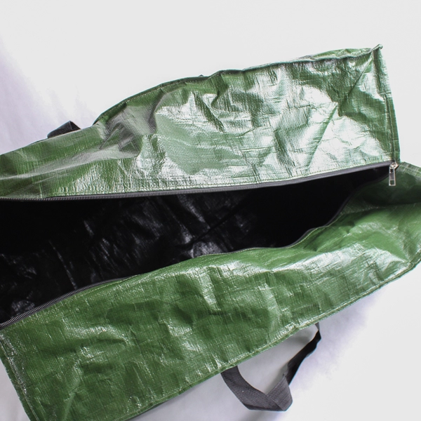 Set of 2 Unbranded Reusable Green Duffle Bags 12" x 20" x 28"