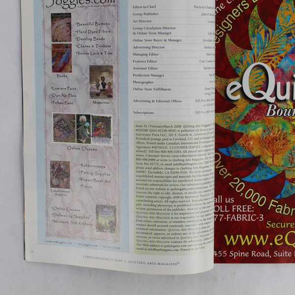 Lot of 2 Quilting Arts Magazine From 2008 Dec/Jan & Feb/March Issues