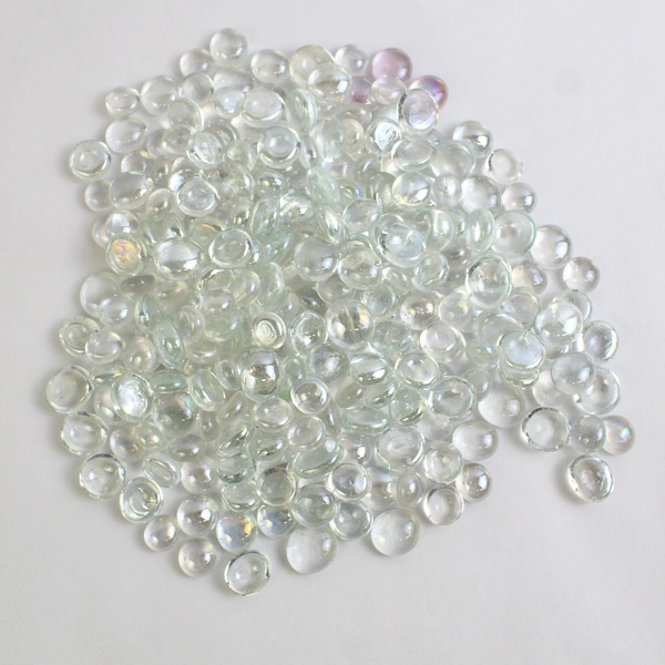 Lot Of 509 Matching Glass Stones Pebbles Iridescent Clear White Decor Crafts