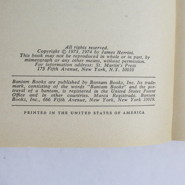 All Things Bright And Beautiful by James Herriot 1974 Bantam Books Paperback
