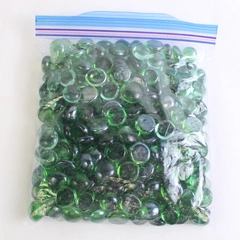 Lot Of 260 Matching Glass Stones Pebbles Iridescent Green