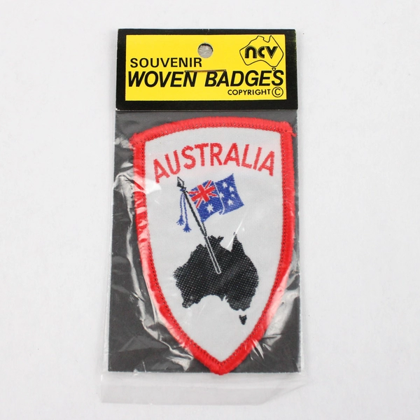 Australia Woven Patch Badge Country Outline Waving Australian Flag Souvenir New