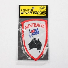 Australia Woven Patch Badge Country Outline Waving Australian Flag Souvenir New