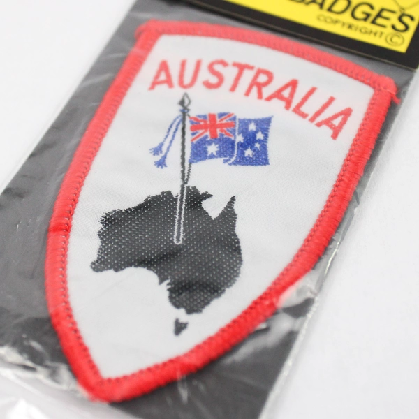 Australia Woven Patch Badge Country Outline Waving Australian Flag Souvenir New