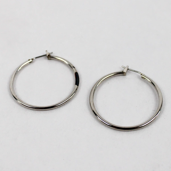 Lot of 3 Silver-Tone Twisted Oval Hoop Earrings Fashion Jewelry Flawed