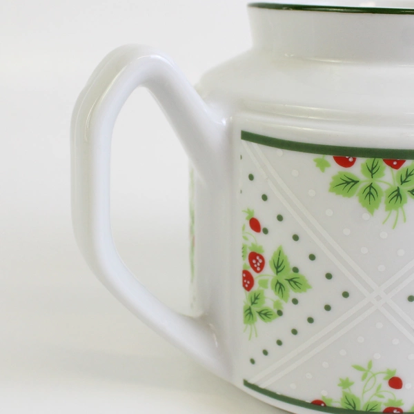 Vintage 1975 Enesco Swiss Strawberry Dot China Teapot  