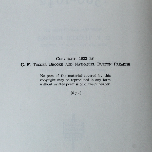 English Drama 1580-1642 Hardcover Book D.C. Heath 1933 Pre-Owned Collectible