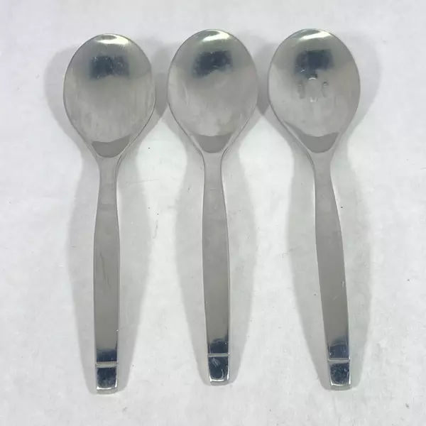 Lot Of 3 Oneida Sling 18/10 Stainless Vegetable Spoons 1 Slotted 2 Solid