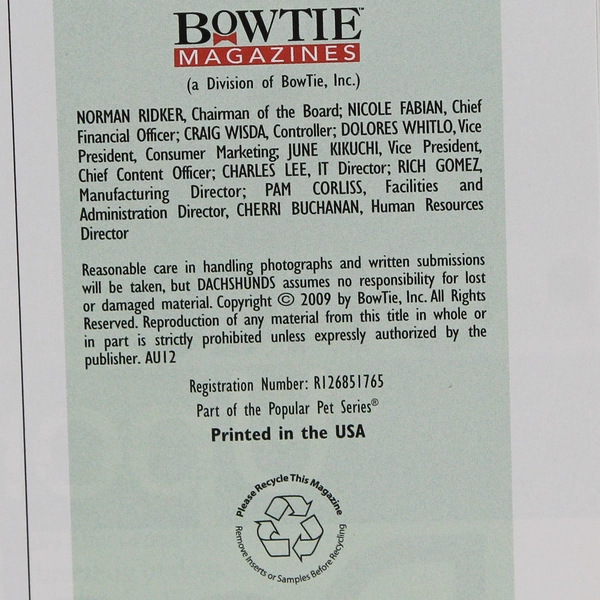 Dachshunds All About America’s Favorite Dogs 2012 Volume 10 2nd Edition PB