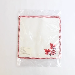 Set Of 4 Home-Woven 100% Cotton Ukrainian Napkins Cross-stitch Grapevine Accents