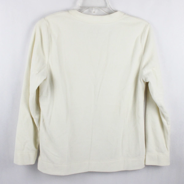 Made for Life Women's Petite Small Cream Long Sleeve V-Neck Sweater