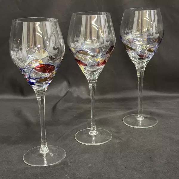 Lot of 3 Vintage Artland Helios Crystal Wine Glasses 9.5 Inch Discontinued