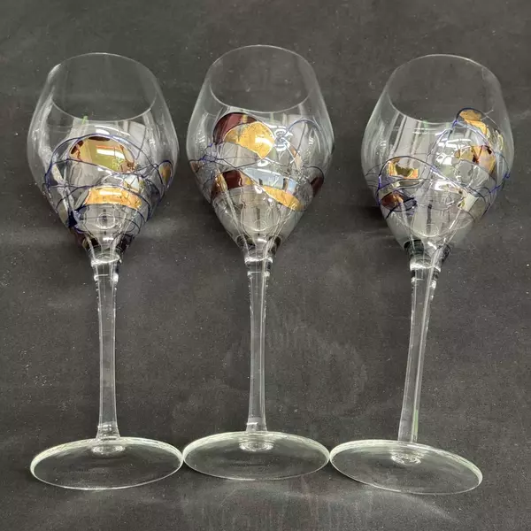 Lot of 3 Vintage Artland Helios Crystal Wine Glasses 9.5 Inch Discontinued