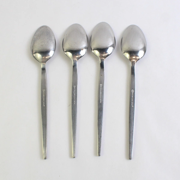Set of 4 Stanley Roberts Astro Stainless Steel Oval Soup Spoons 8" Flatware