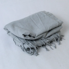 Worthington Gray Paisley Scarf Wrap Shawl with Fringe - Good Pre-Owned Condition