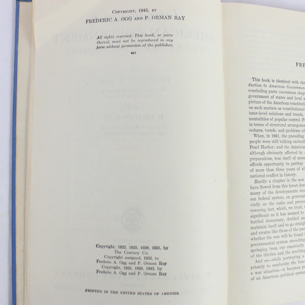 Introduction to American Government: The National Government Frederic A. Ogg