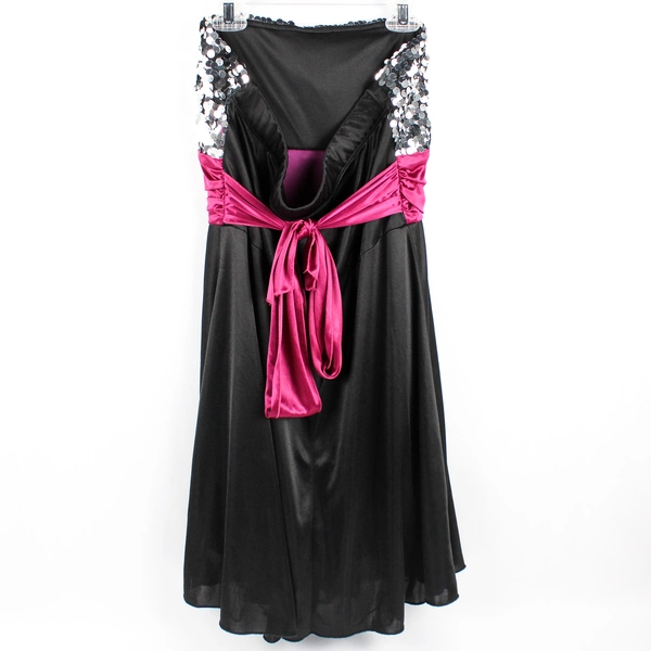 Speechless Strapless Short Dress Junior Size 13 Black Maroon Silver