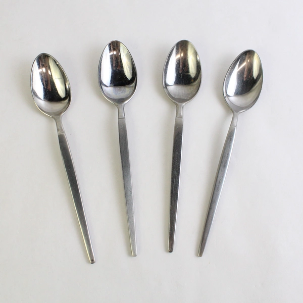 Set of 4 Stanley Roberts Astro Stainless Steel Oval Teaspoons 7" Flatware