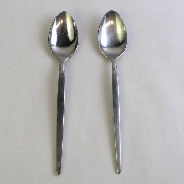 Set of 2 Stanley Roberts Astro 7" Stainless Steel Oval Teaspoons Flatware