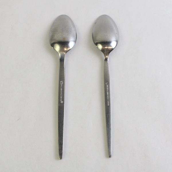 Set of 2 Stanley Roberts Astro 7" Stainless Steel Oval Teaspoons Flatware