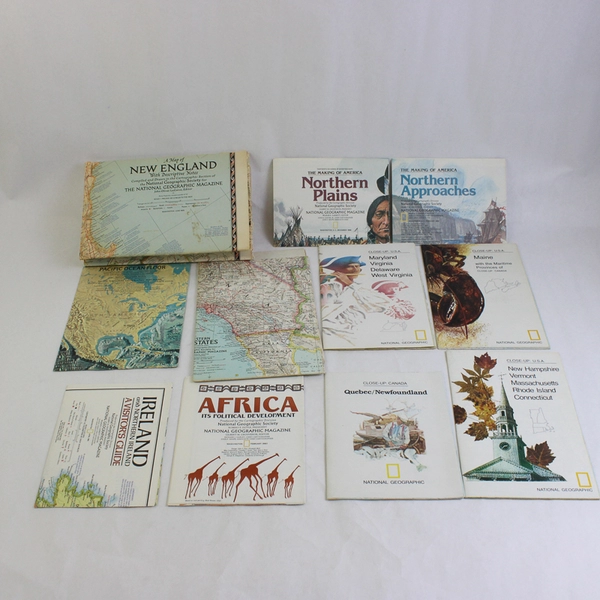 Lot of 12 Vintage National Geographic Maps 1955-1986 Collectible Maps