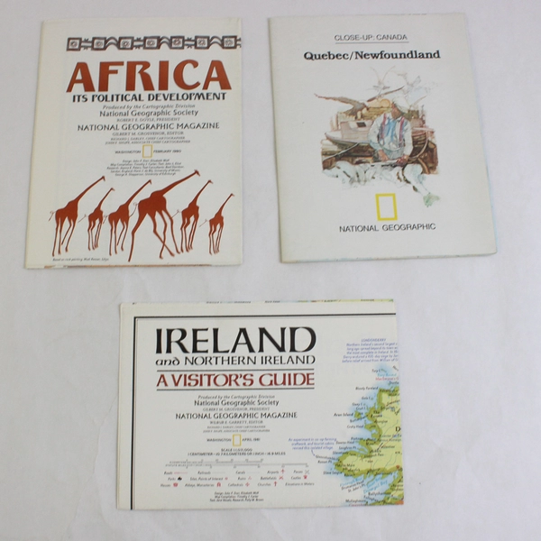 Lot of 12 Vintage National Geographic Maps 1955-1986 Collectible Maps