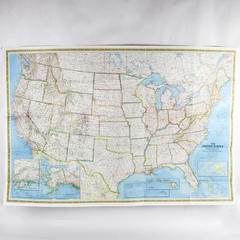 Vintage National Geographic Map 1976 Portrait USA First Color Photomosaic