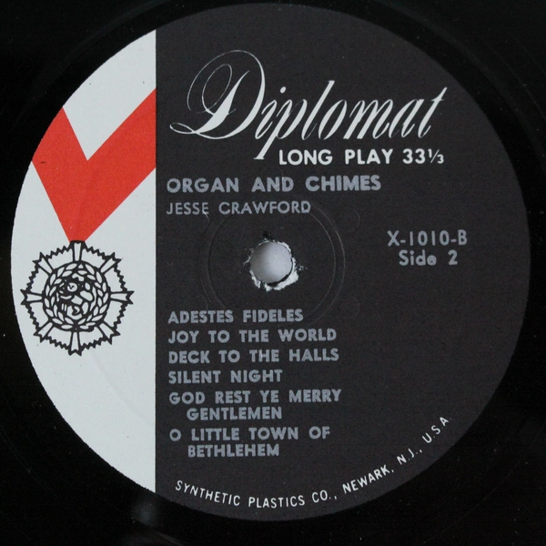 Jesse Crawford Organ And Chimes Christmas 12in Vinyl LP Diplomat Records 1962