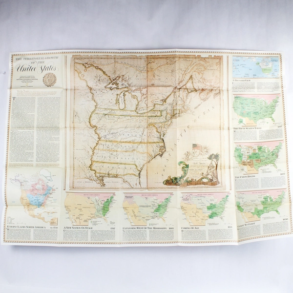 Vintage National Geographic Map 1987 The Territorial Growth of the United States