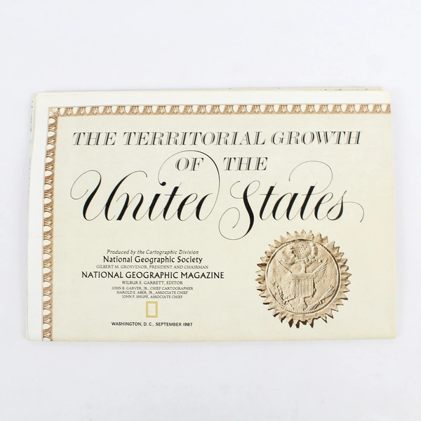Vintage National Geographic Map 1987 The Territorial Growth of the United States