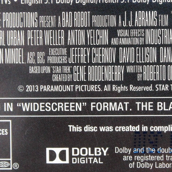 Star Trek into Darkness DVD 2013 Directed By J. J. Adams