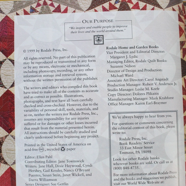 Best All-Time Tips for Quilters by Ellen Pahl 1999 Hardcover Book