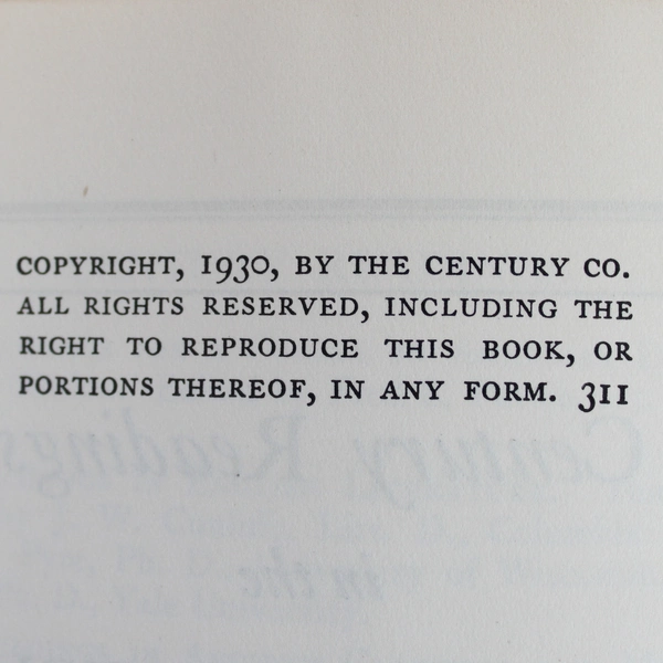 Century Readings in the English Novel J. W. Cunliffe 1930