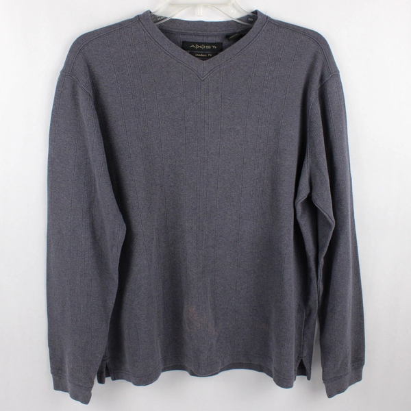 Axist Modern Fit Men's Medium Blue V-Neck Long Sleeve Sweater