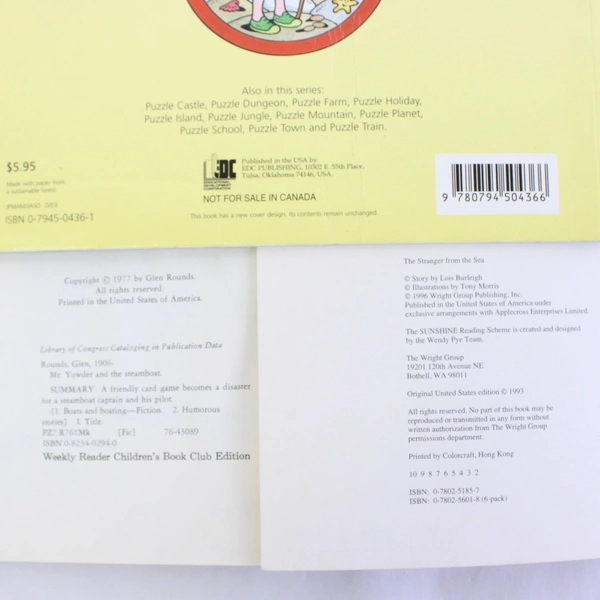 Lot Of 3 Kids Bks: Puzzle Ocean, Mr. Yowder & The Steamboat, Stranger By The Sea