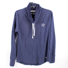 New Era Women's Medium Blue Cowl Neck Long Sleeve Shirt Top