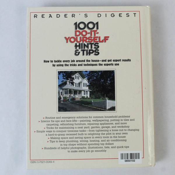 1001 Do-It-Yourself Hints & Tips Book by Reader's Digest, 1998 Hardcover