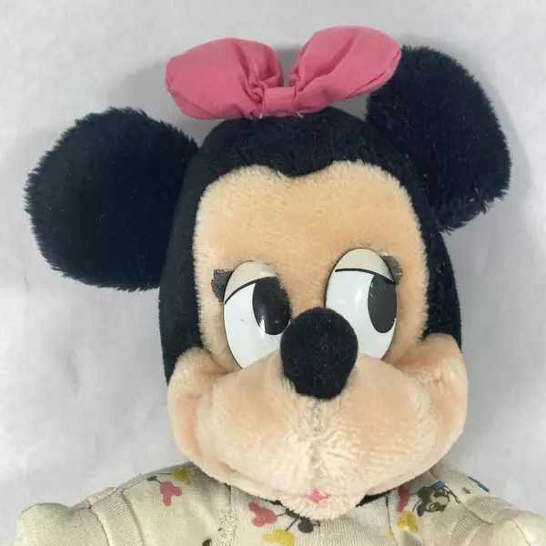 Vtg 1984 Applause Disney Baby Minnie Mouse Plush With Cloth Pajamas 10.5 Inch