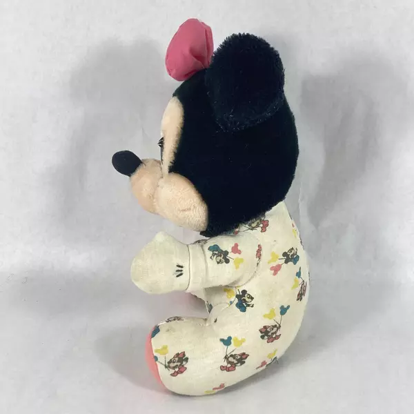 Vtg 1984 Applause Disney Baby Minnie Mouse Plush With Cloth Pajamas 10.5 Inch