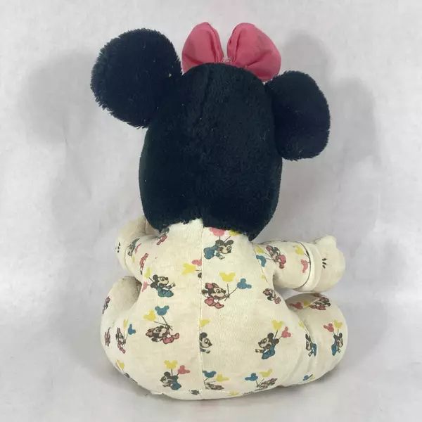 Vtg 1984 Applause Disney Baby Minnie Mouse Plush With Cloth Pajamas 10.5 Inch