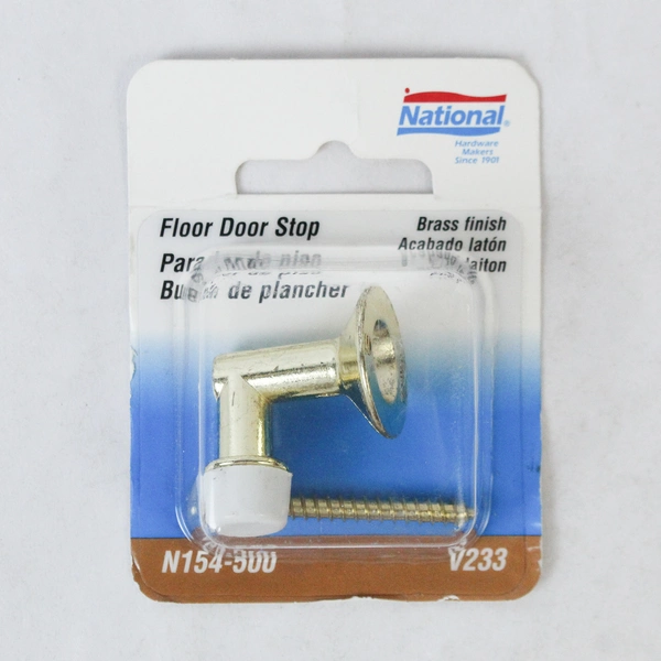New National Floor Door Stop N154-500 V233 Brass Die-Cast Zinc