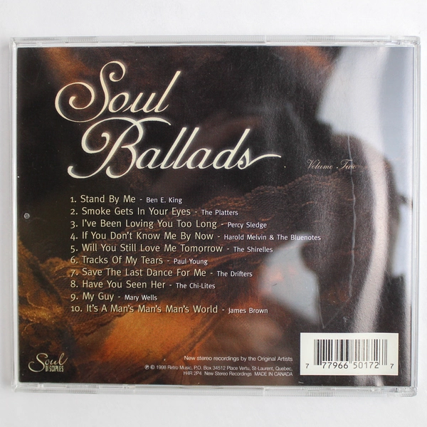 Soul Ballads Volume Two Easy Listening Soul Audio CD by Soul Disciples